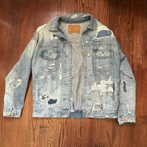 distressed denim jacket